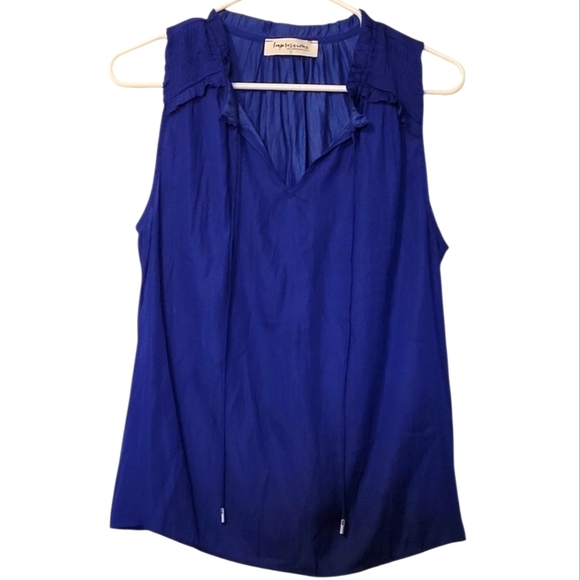 Impressions Soft Lightweight Royal Blue Sleeveless Blouse Size Small - Picture 1 of 8